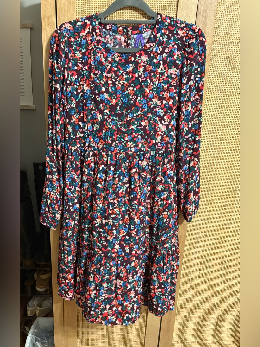 Seraphine maternity multicolor floral dress with nursing access